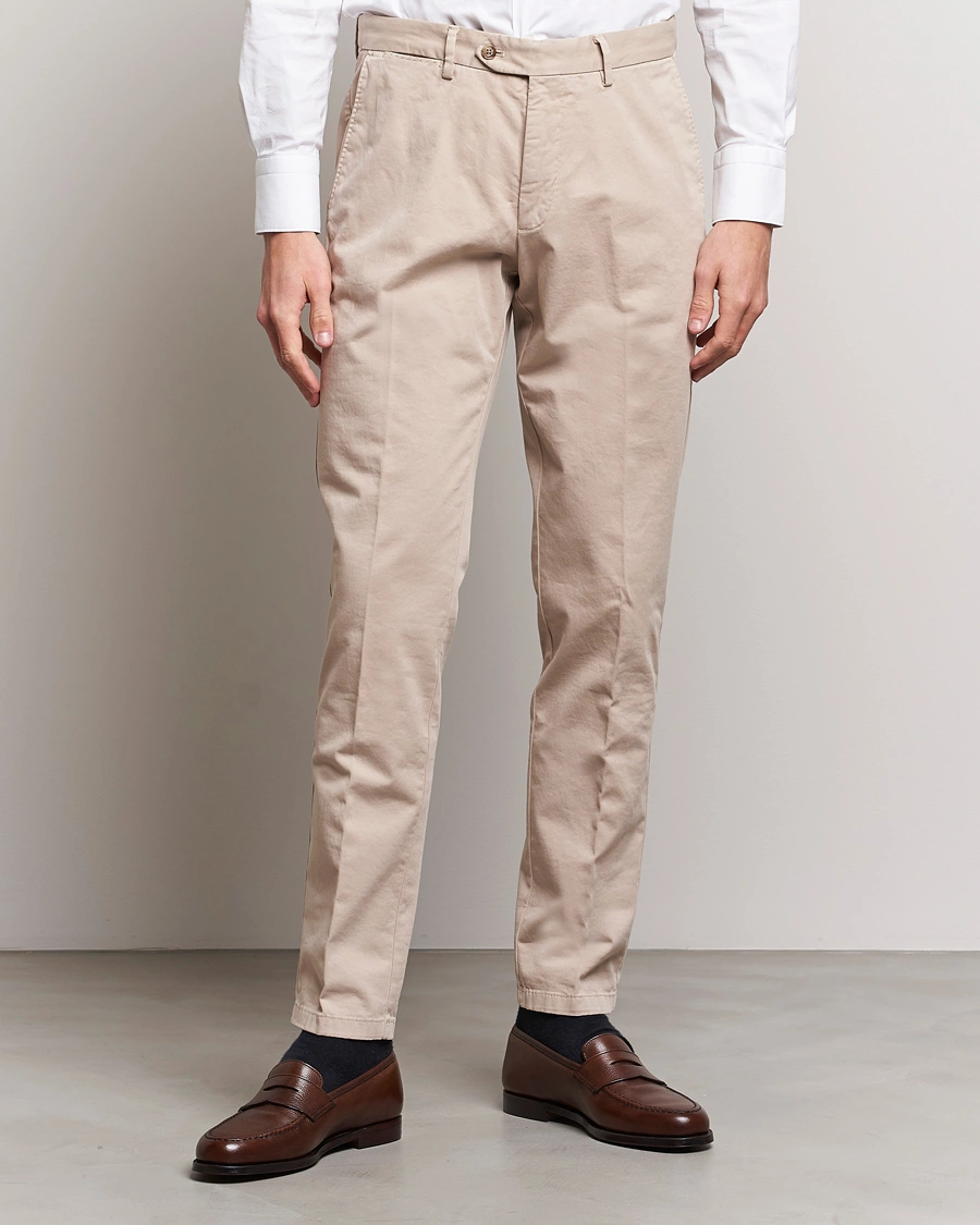 Herr | Oscar Jacobson | Oscar Jacobson | Danwick Cotton Trousers Beige