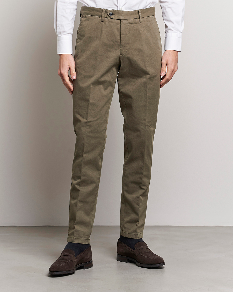 Herr | Kläder | Oscar Jacobson | Danwick Cotton Trousers Olive