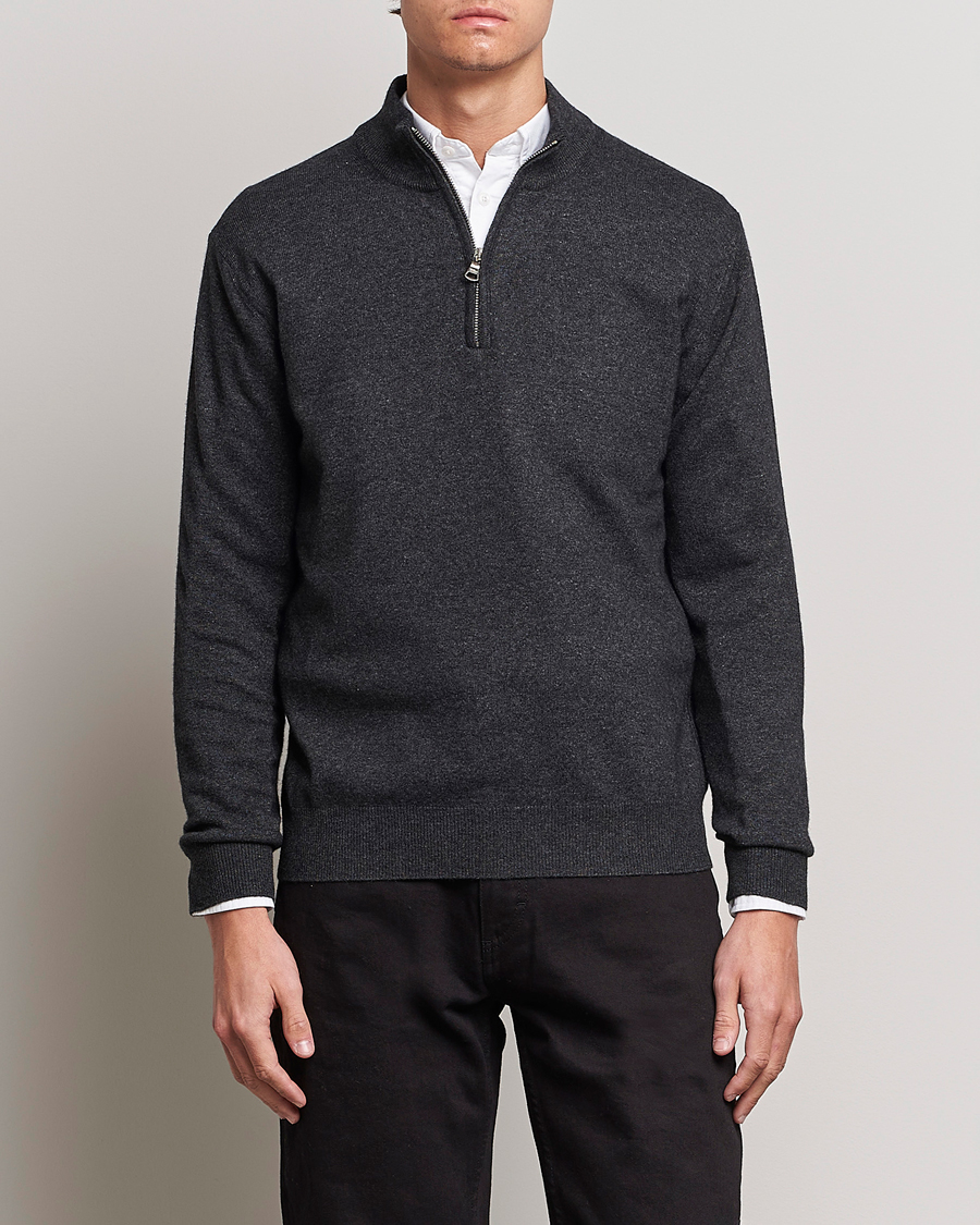 Herr | Half-zip | Oscar Jacobson | Patton Wool Half-Zip Grey