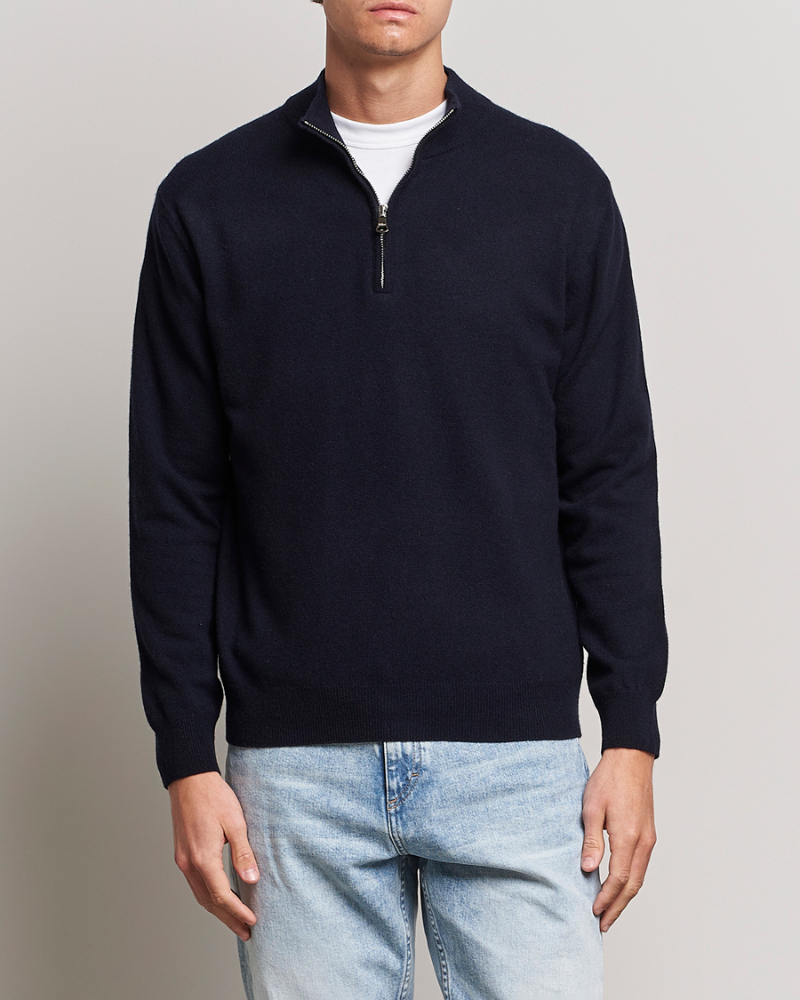 Herr | Half-zip | Oscar Jacobson | Patton Wool Half-Zip Navy