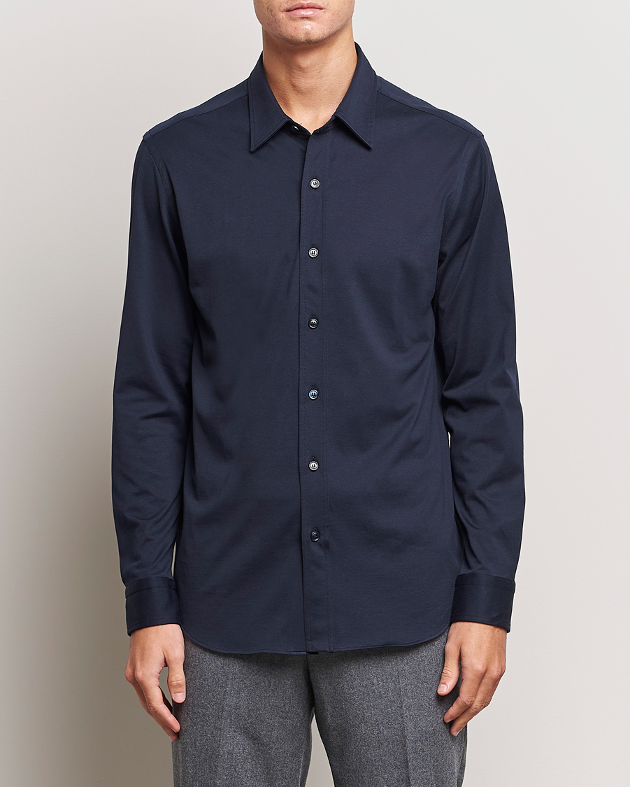 Herr |  | Brioni | Soft Cotton Jersey Shirt Navy