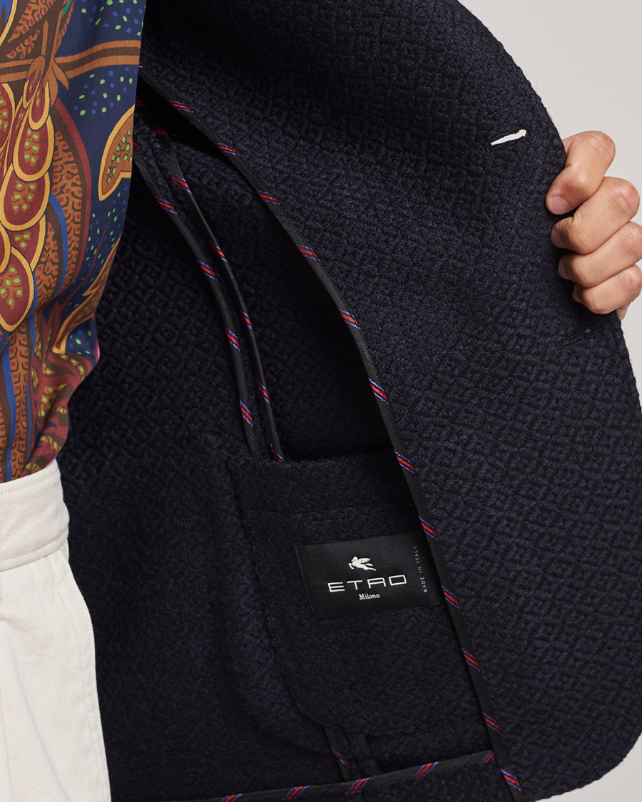 Herr | Kavajer | Etro | Jacquard Jersey Blazer Navy