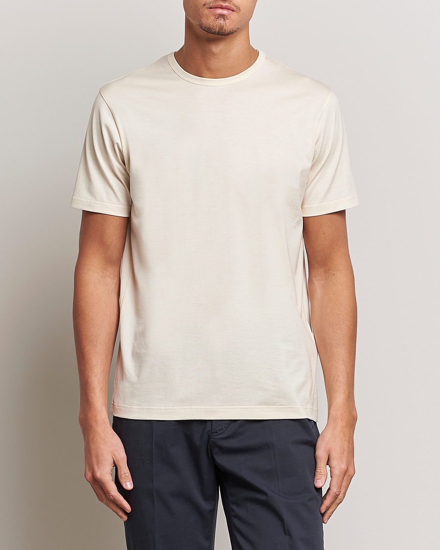 Herr |  | Sunspel | Crew Neck Cotton Tee Undyed