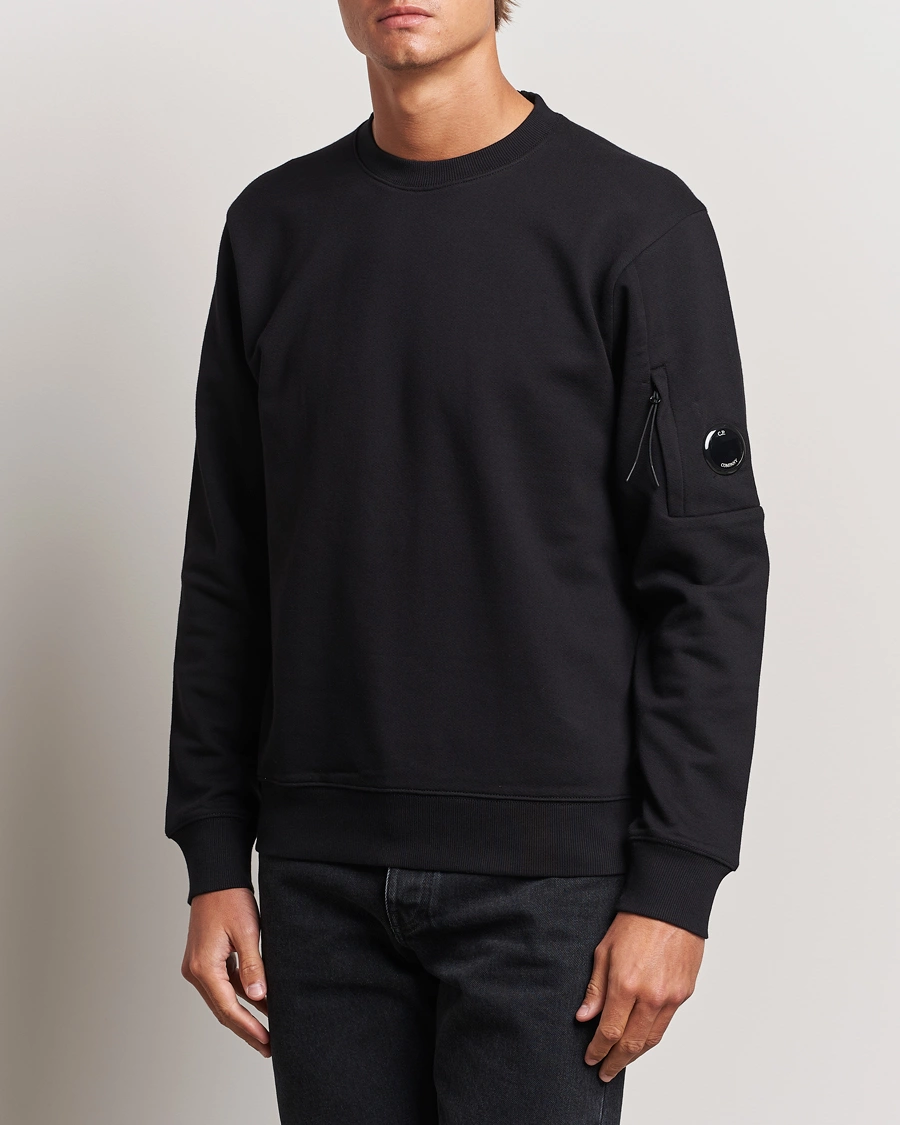 Herr |  | C.P. Company | Diagonal Raised Fleece Lens Sweatshirt Black