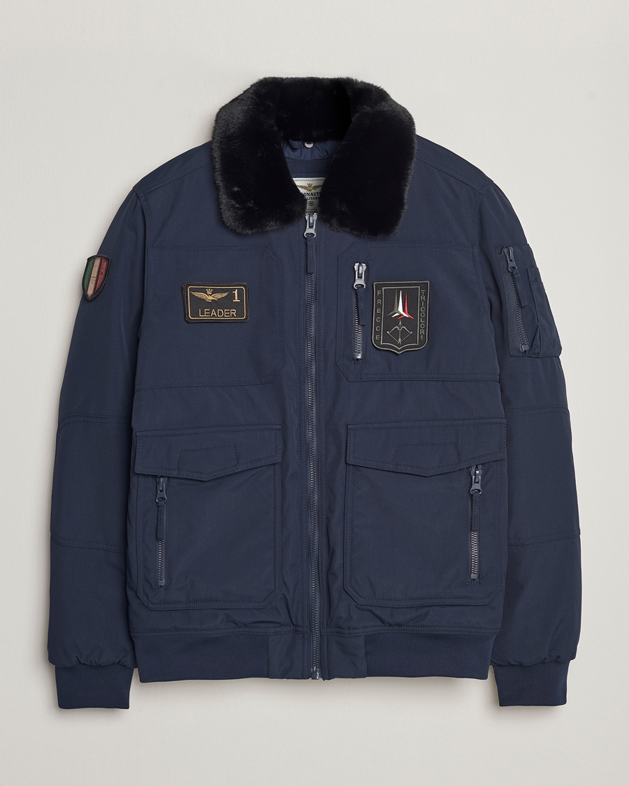 Aeronautica Militare Padded Pilot Bomber Jacket Dark Blue