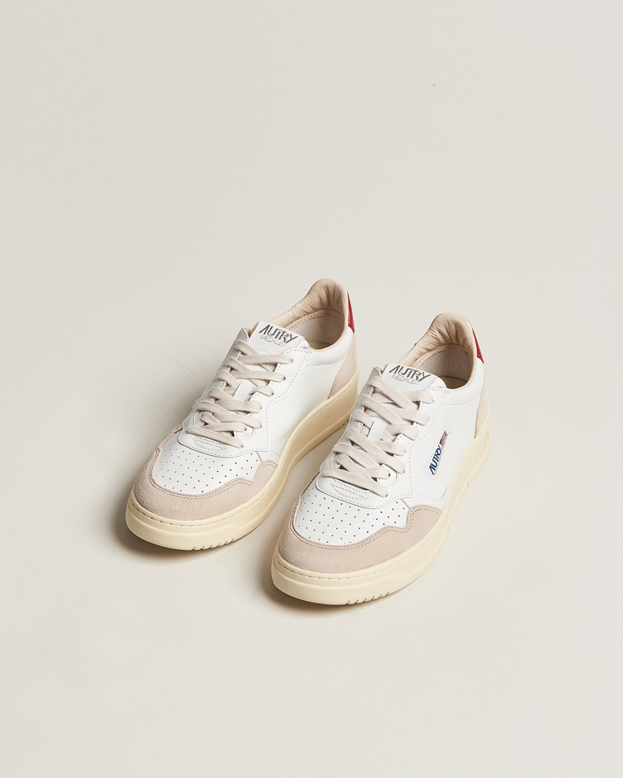 Herr |  | Autry | Medalist Low Leather/Suede Sneaker White/Red