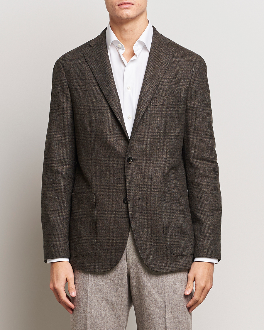 Herr | Udda kavaj | Boglioli | K Jacket Prince Of Wales Blazer Dark Brown