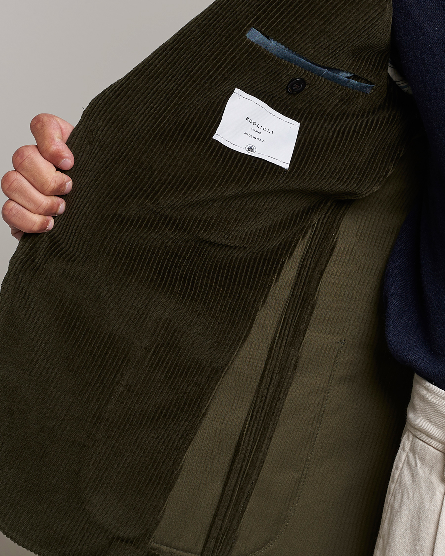 Herr | Kavajer | Boglioli | K Jacket Corduroy Blazer Dark Green
