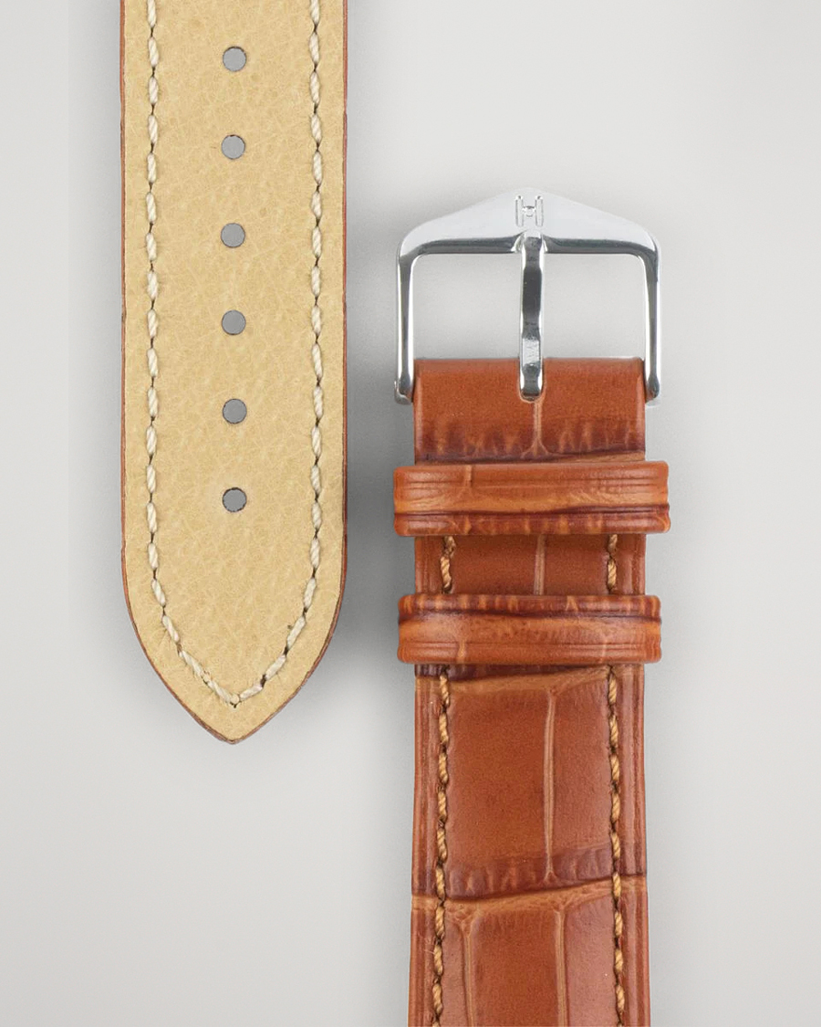 Herr |  |  | HIRSCH Duke Embossed Leather Watch Strap Honey Brown