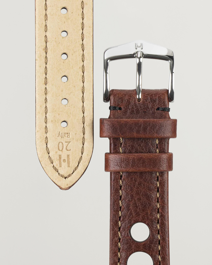 Herr |  |  | HIRSCH Rally Natural Leather Racing Watch Strap Brown