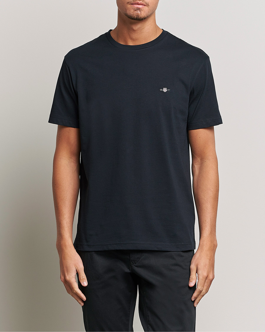 Gant THE ORIGINAL SOLID T-SHIRT Preto - Entrega gratuita