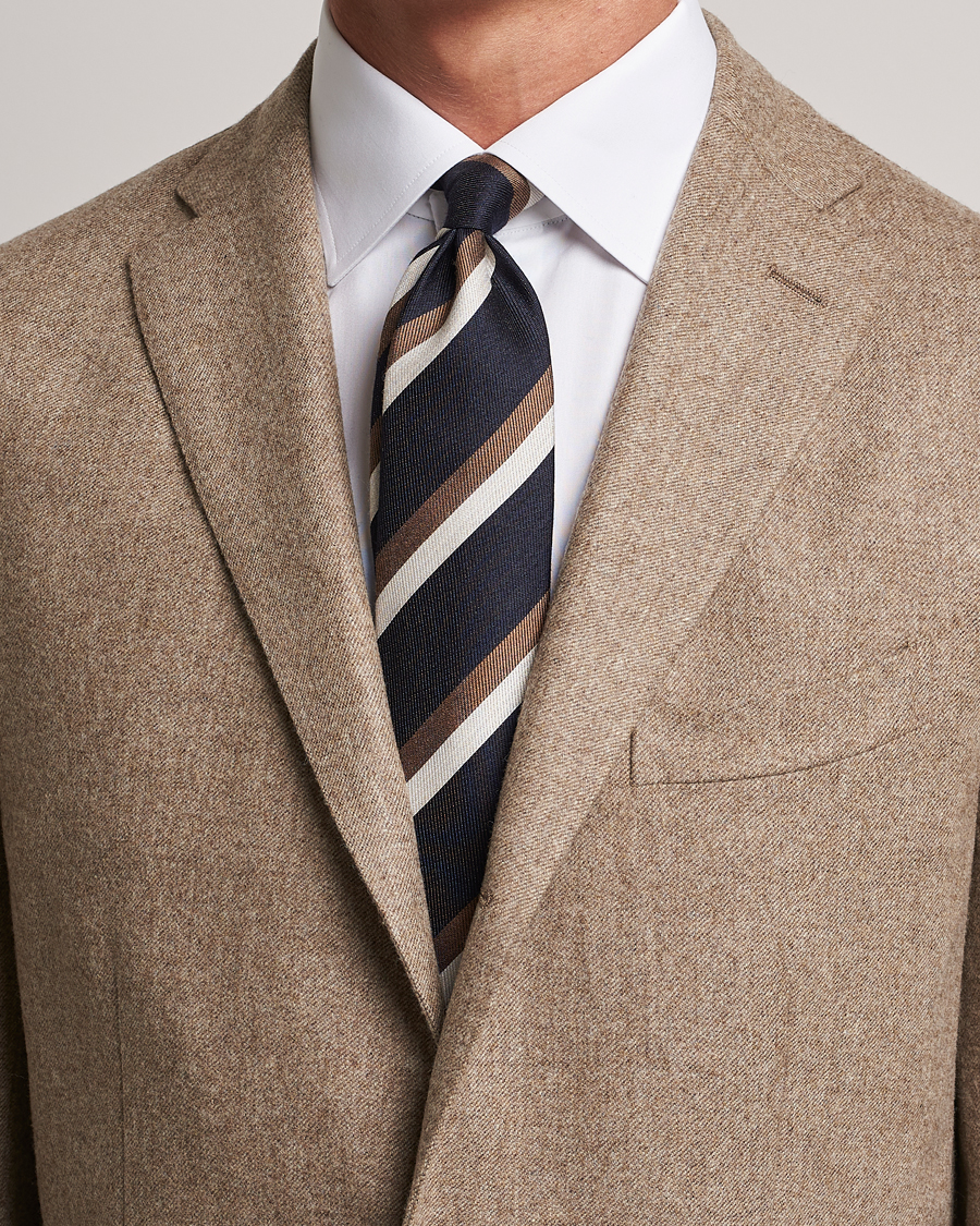 Herr |  | Brunello Cucinelli | Regimental Stripe Tie Navy/Grey