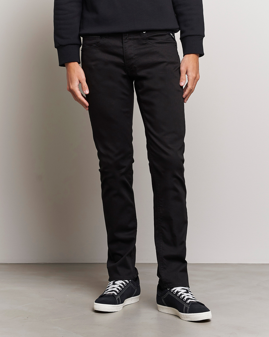 Herr | Svarta jeans | Replay | Grover Hyperflex Re-Used Jeans Forever Black