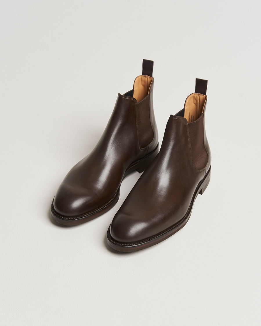 Herr | Vinterskor | Crockett & Jones | Chelsea 5 Dk Brown Wax Calf