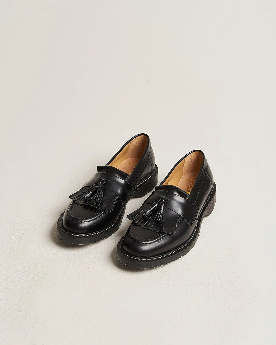 Herr | Handgjorda skor | Solovair | Tassel Loafer Black Shine