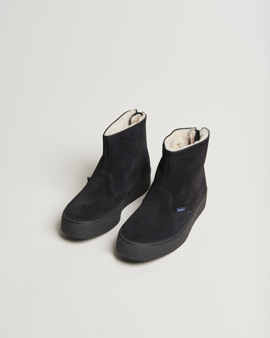 Herr |  | Sanders | Sherling Lined Curling Boot Black Suede