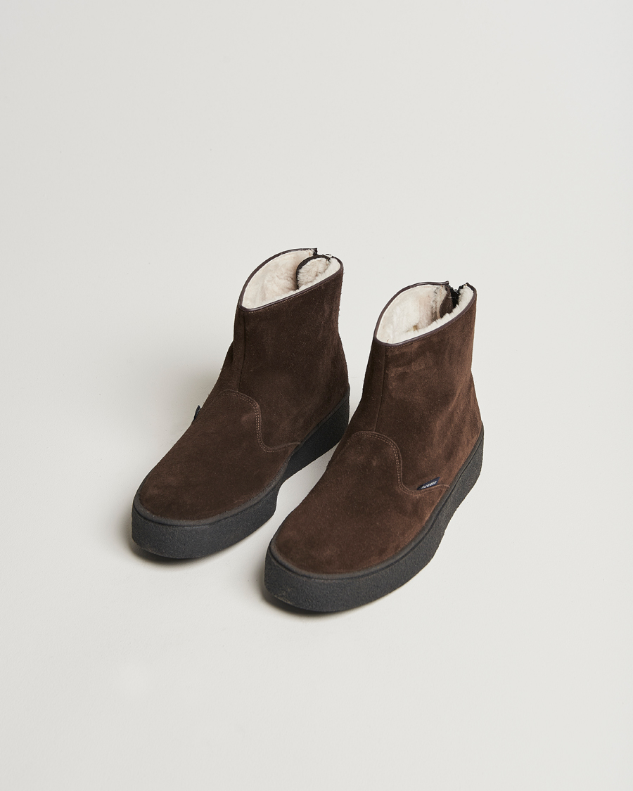 Herr |  | Sanders | Sherling Lined Curling Boot Chocolate Suede