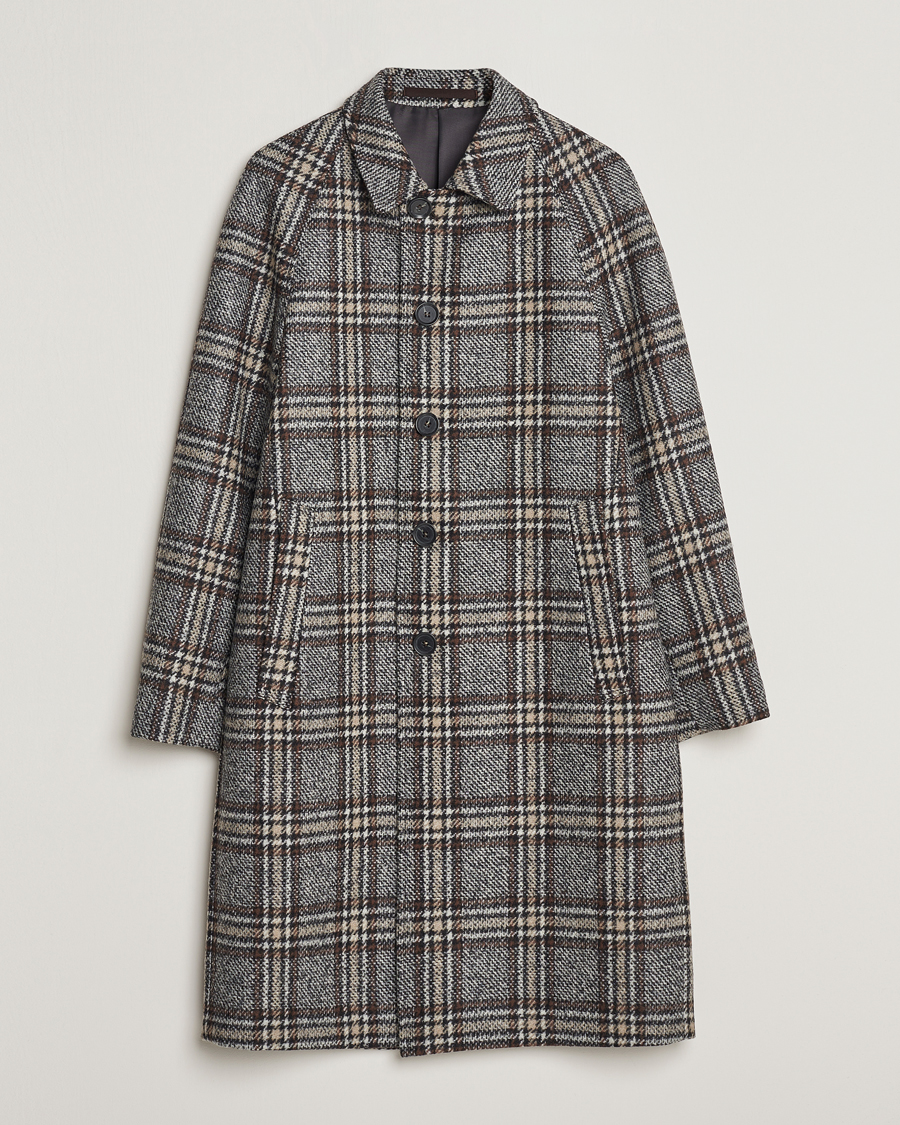 Oscar Jacobson Sala Checked Raglan Wool Coat Brown Herr Care of Carl