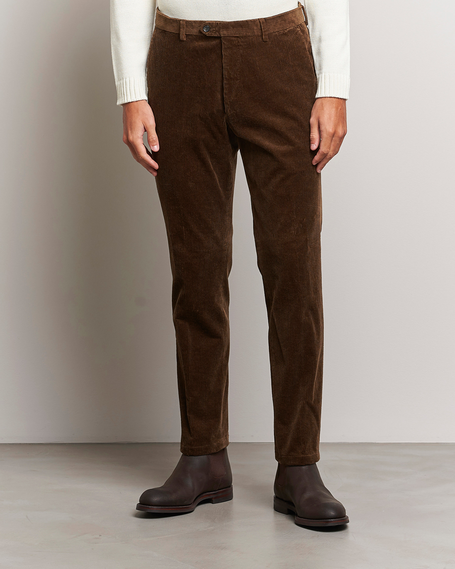 Oscar Jacobson Denz Corduroy Trousers Brown