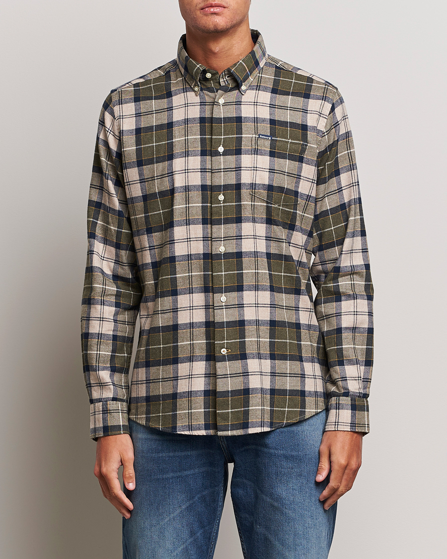 Herr |  | Barbour Lifestyle | Flannel Check Shirt Forest Mist