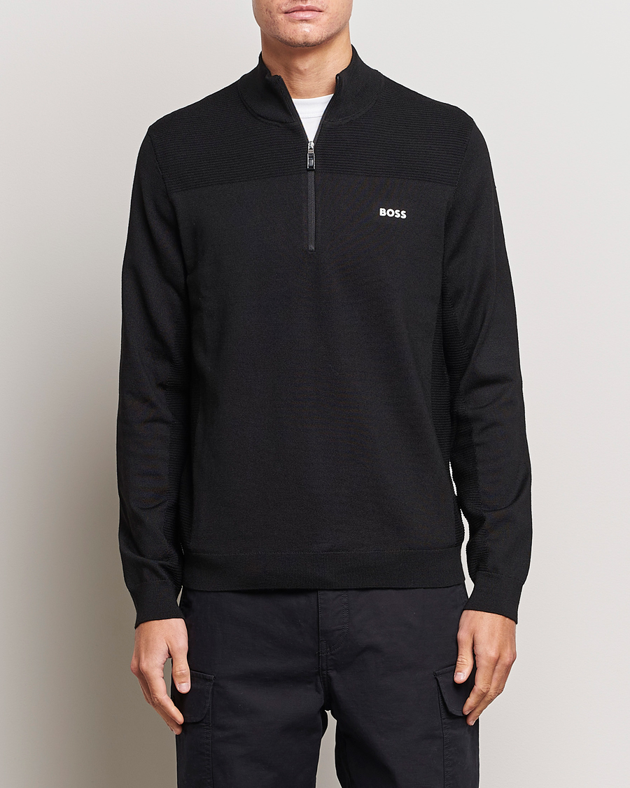 Herr |  | BOSS GREEN | Momentum Knitted Half Zip Black