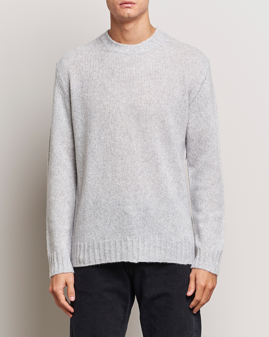 Herr |  | NN07 | Lee Brushed Wool Crew Neck Light Grey Melange