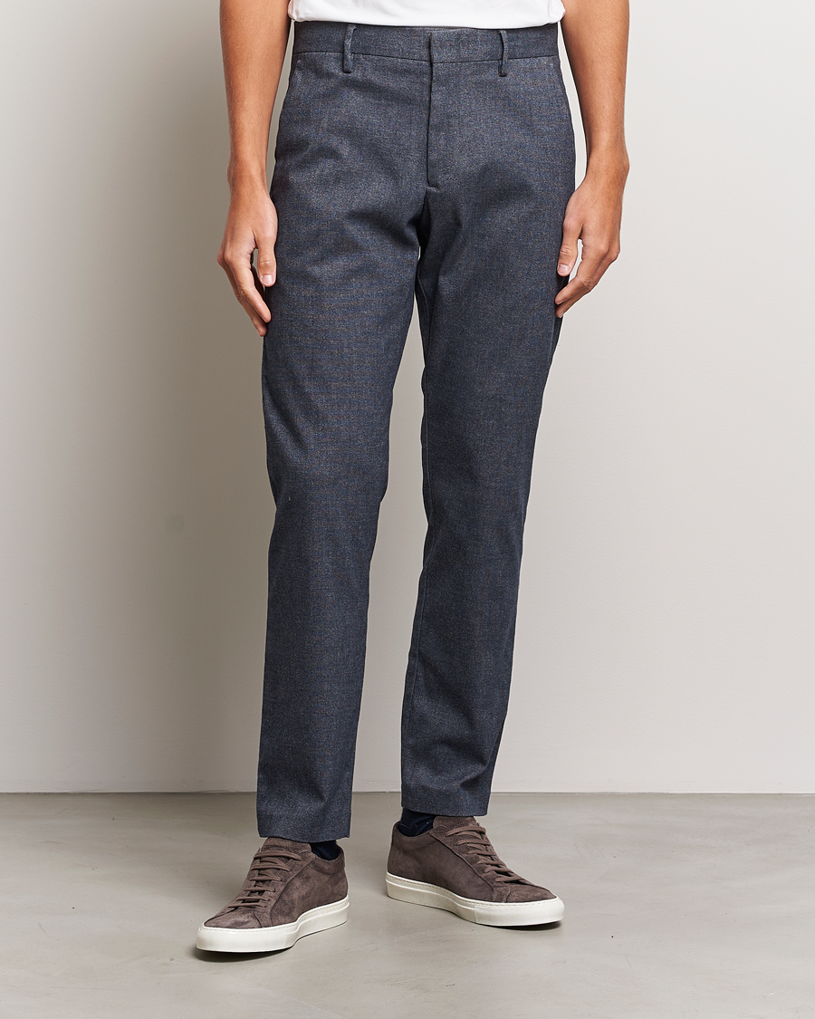 Herr |  | NN07 | Theo Brushed Cotton Trousers Navy Melange