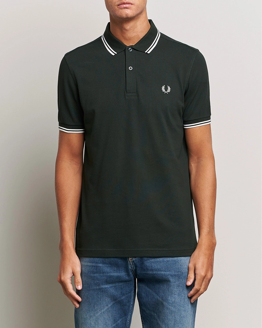 Herr | Pikéer | Fred Perry | Twin Tipped Polo Shirt Night Green