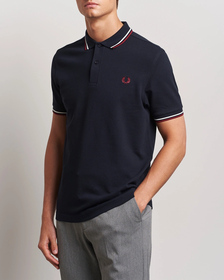 Herr | Pikéer | Fred Perry | Twin Tipped Polo Shirt Navy