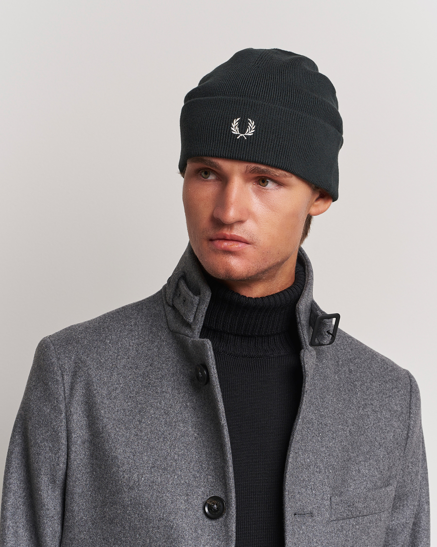 Herr |  | Fred Perry | Merino Wool Beanie Night Green