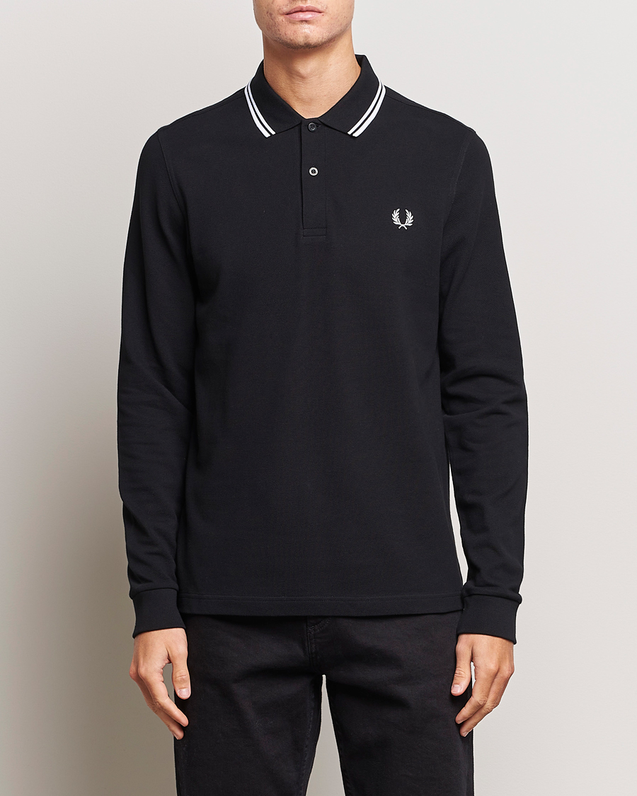 Herr | Fred Perry | Fred Perry | Long Sleeve Twin Tipped Shirt Black