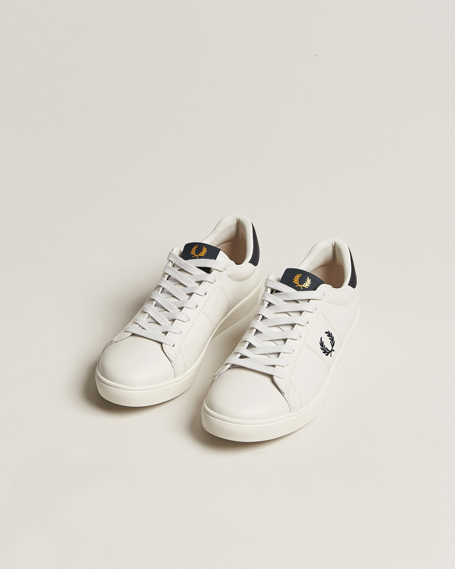 Herr | Skor | Fred Perry | Spencer Leather Sneakers Porcelain/Navy