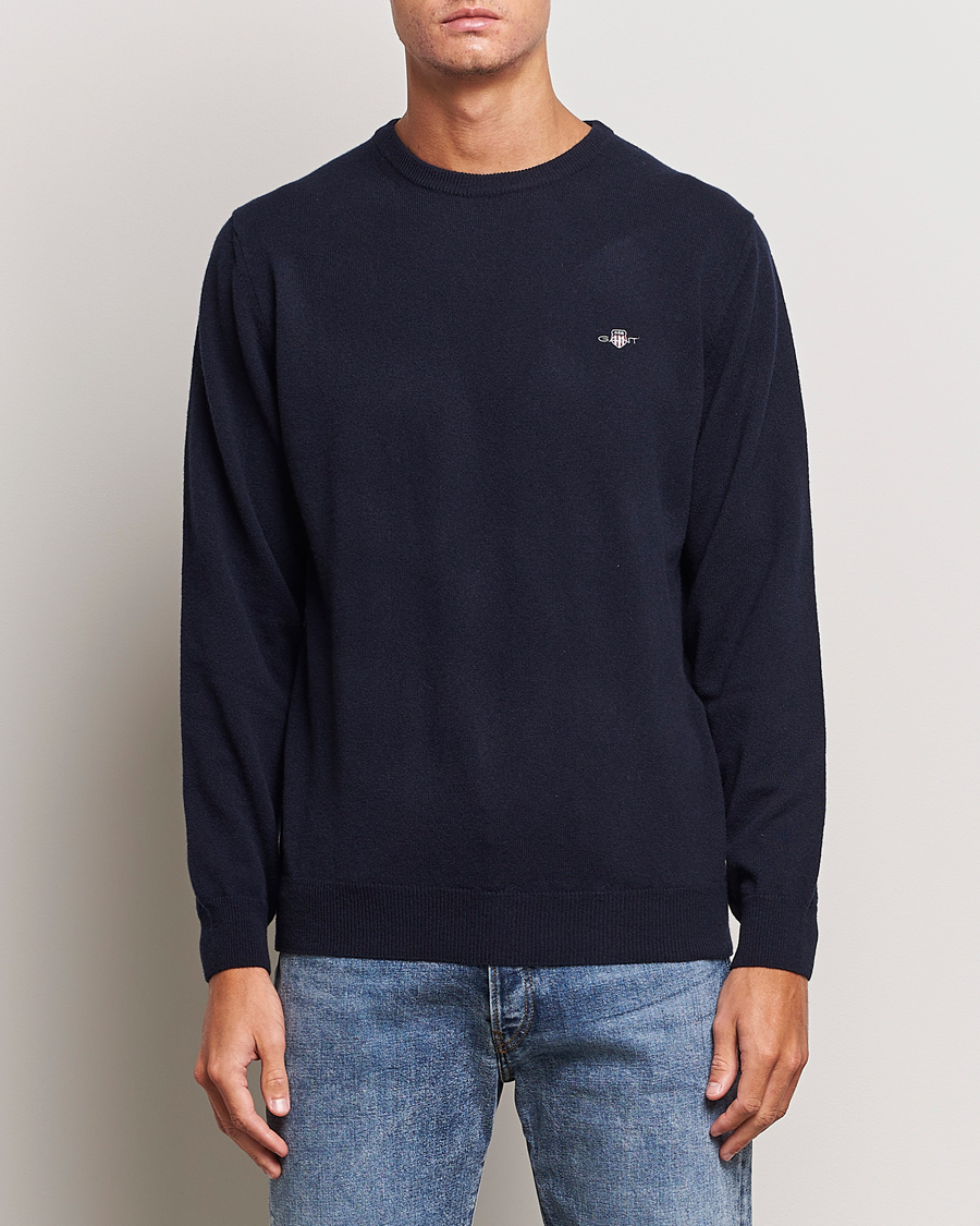 Herr |  | GANT | Lambswool Crew Neck Pullover Marine