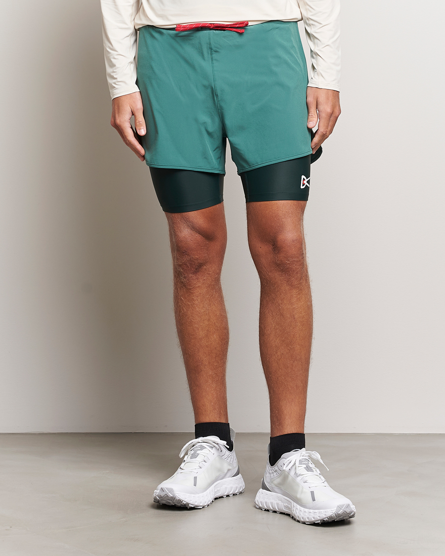 Herr | Active | District Vision | Layered Pocketed Trail Shorts Pine