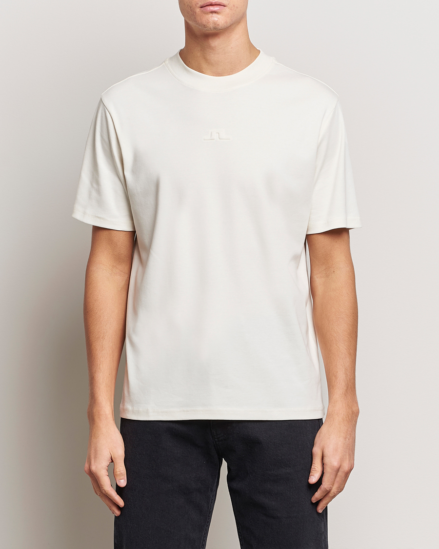 Herr | Kläder | J.Lindeberg | Adnan Logo Mock Neck T-Shirt Cloud White