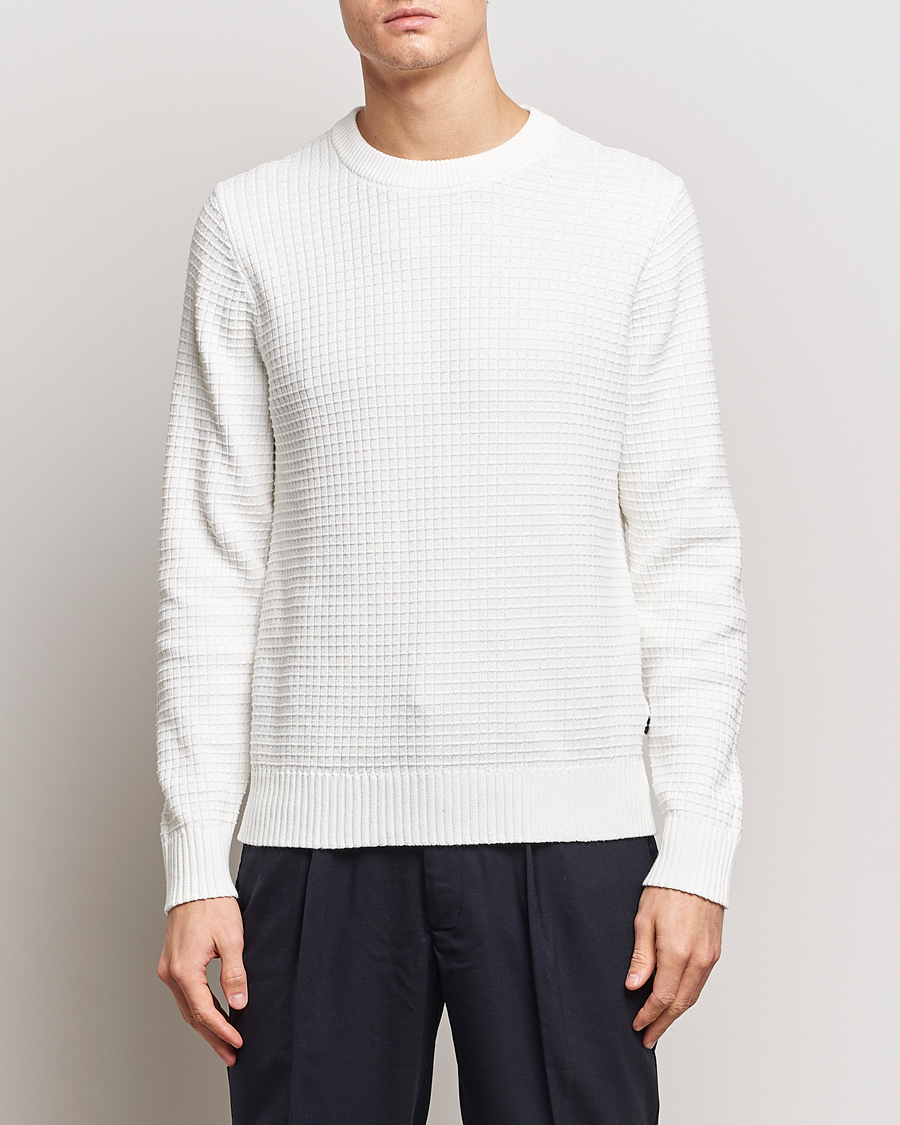 Herr | Stickade tröjor | J.Lindeberg | Archer Structure Sweater Cloud White
