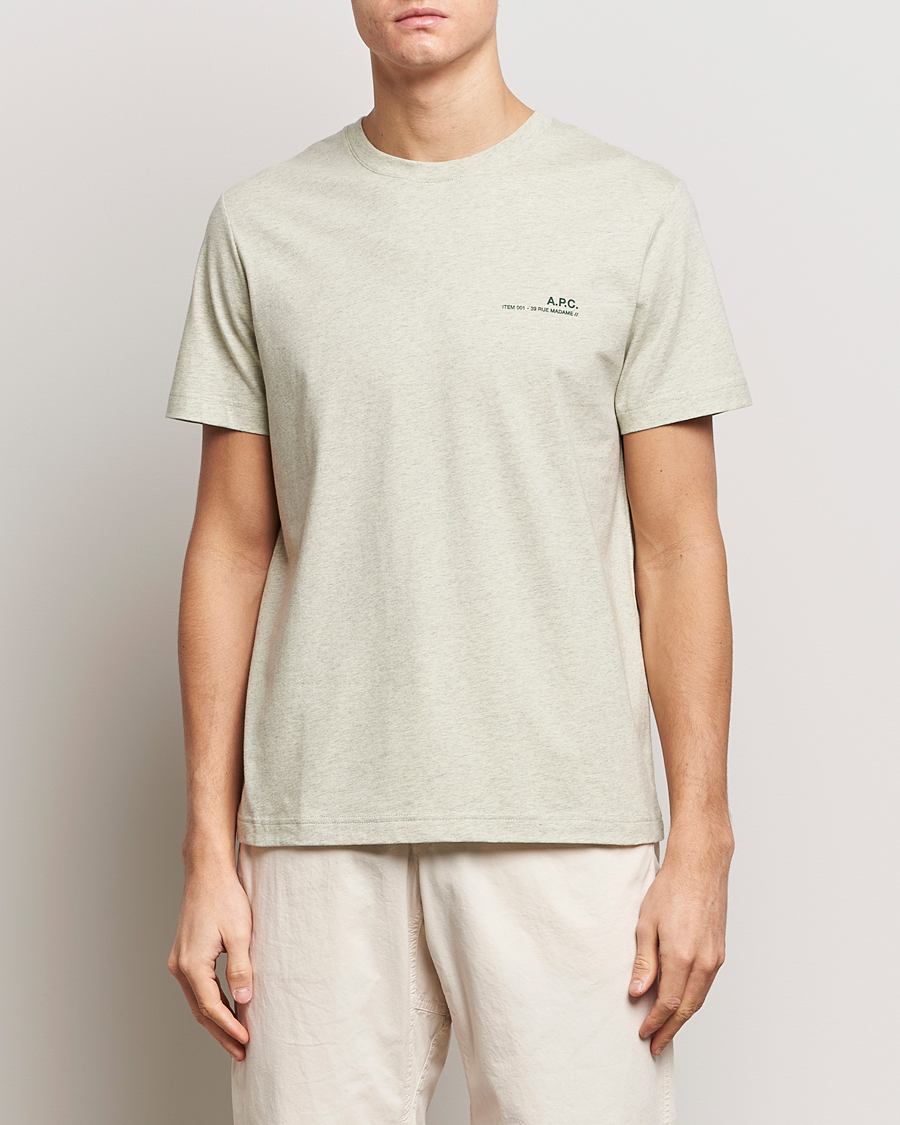 Herr | Kläder | A.P.C. | Item T-Shirt Vert Pale Chine