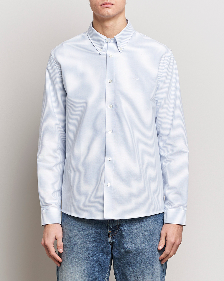 Herr | Kläder | A.P.C. | Greg Striped Oxford Shirt Blue/White