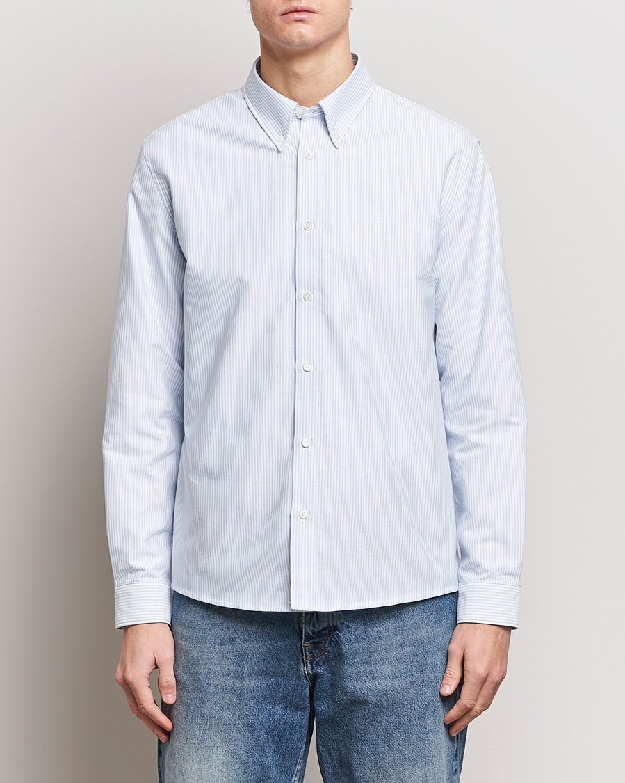 Herr | A.P.C. | A.P.C. | Greg Striped Oxford Shirt Blue/White