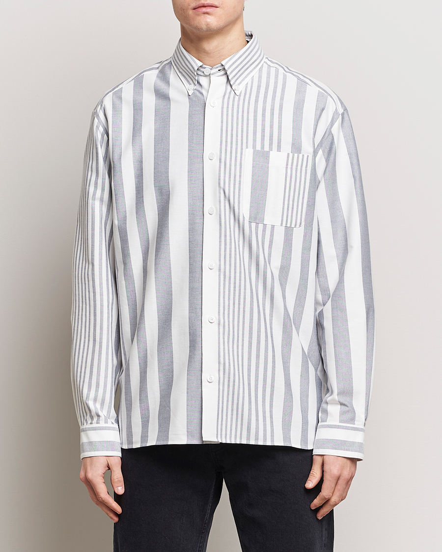 Herr | Kläder | A.P.C. | Mateo Striped Oxford Shirt Marine/White