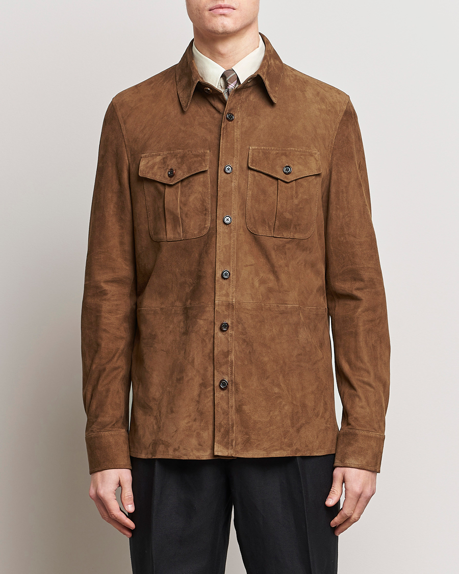 Herr | Kläder | Ralph Lauren Purple Label | Suede Shirt Jacket Dark Brown