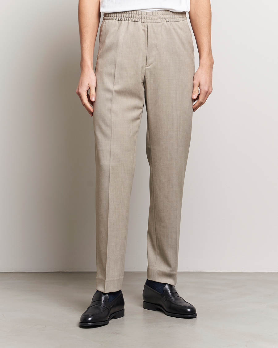 Herr | Drawstringbyxor | Filippa K | Relaxed Terry Wool Trousers Beige