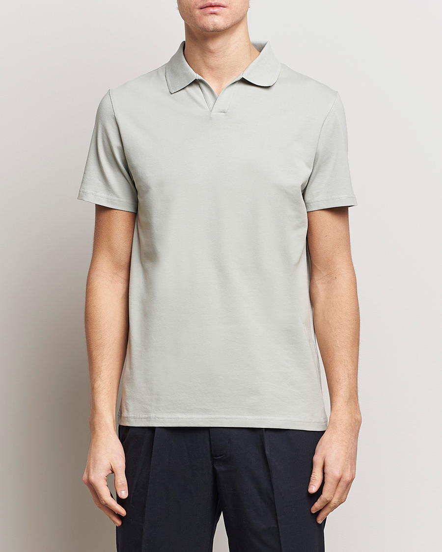 Herr | Filippa K | Filippa K | Soft Lycra Polo T-Shirt Green Grey
