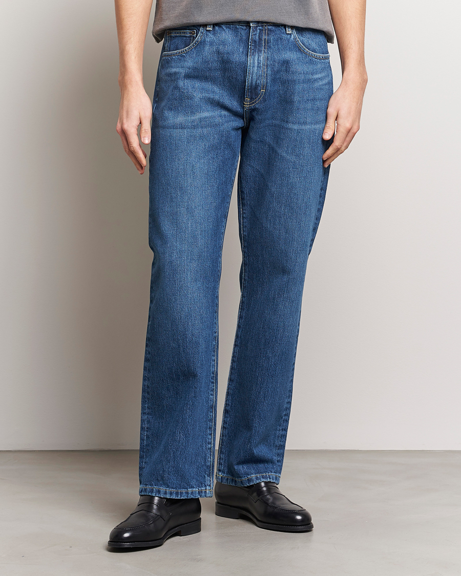 Herr | Blå jeans | Jeanerica | SM010 Straight Jeans Tom Mid Blue Wash