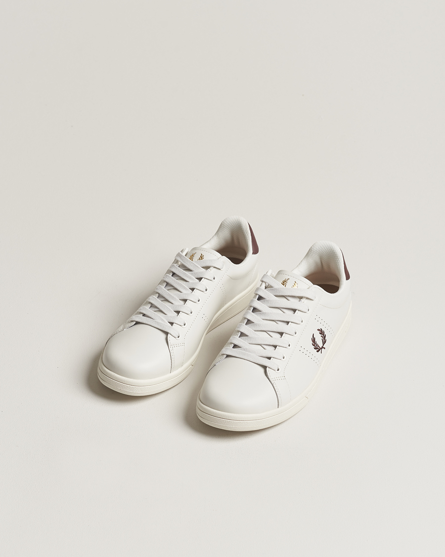 Herr | Fred Perry | Fred Perry | B721 Leather Sneaker Porcelain/Brick Red