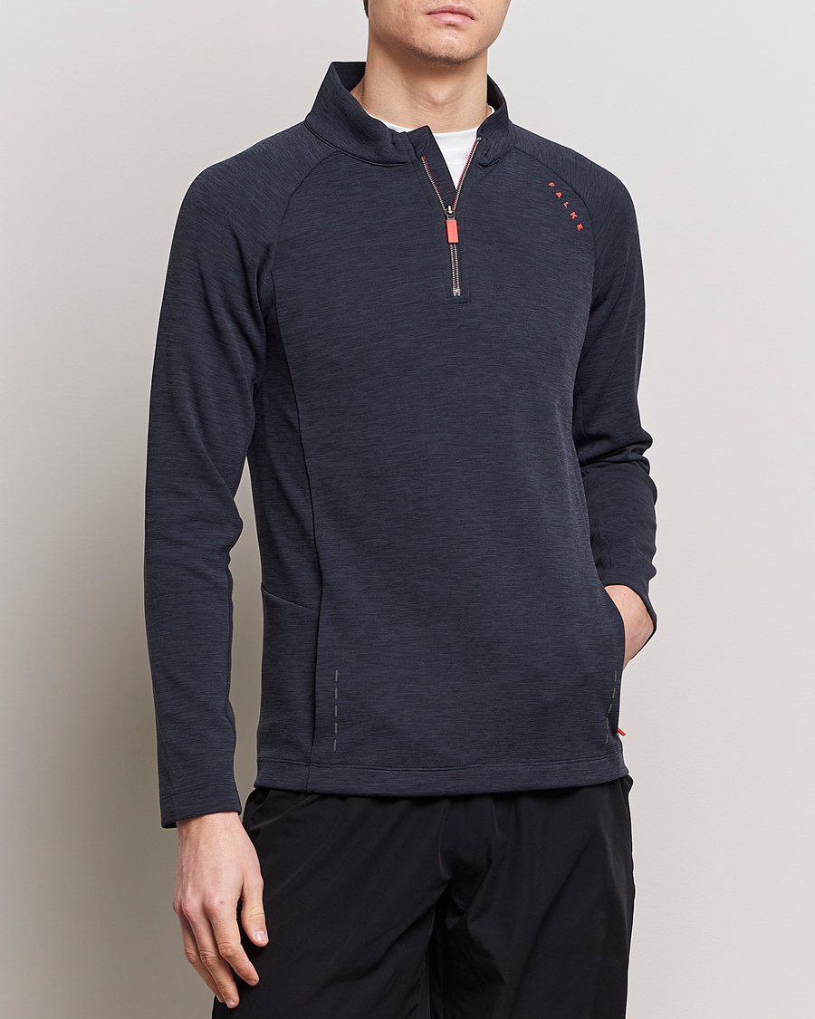 Herr | Falke | Falke Sport | Falke Core Half Zip Warm Up Shirt Black