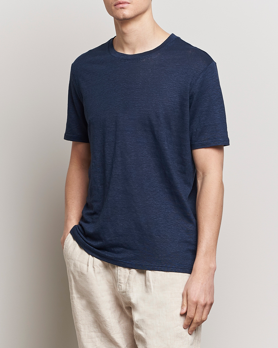 Herr |  | KnowledgeCotton Apparel | Organic Linen T-Shirt Total Eclipse