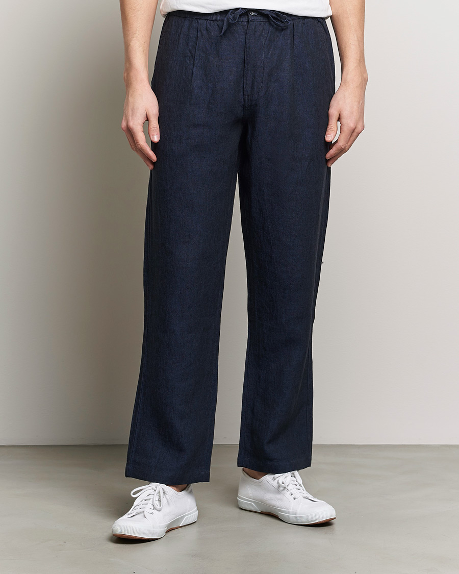 Herr |  | KnowledgeCotton Apparel | Loose Linen Pants Total Eclipse