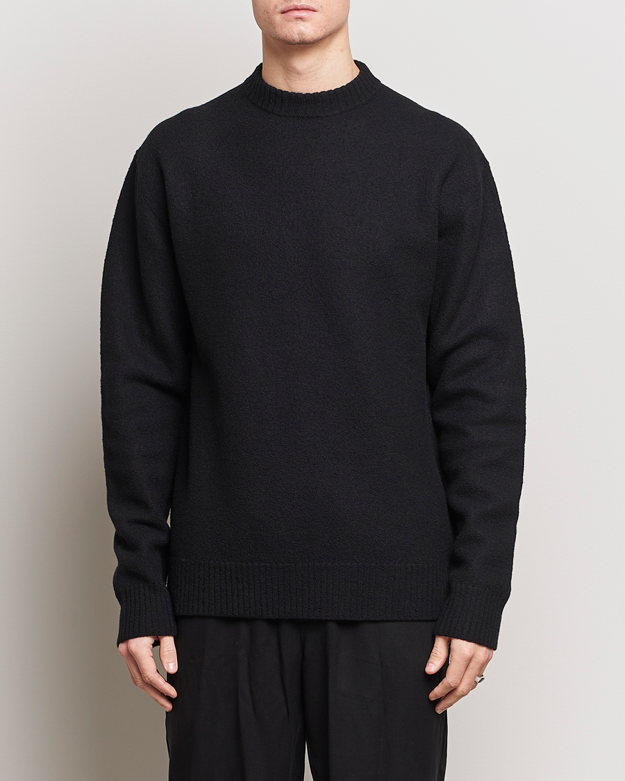 Herr | Pullover rundhals | Jil Sander | Lightweight Merino Wool Sweater Black