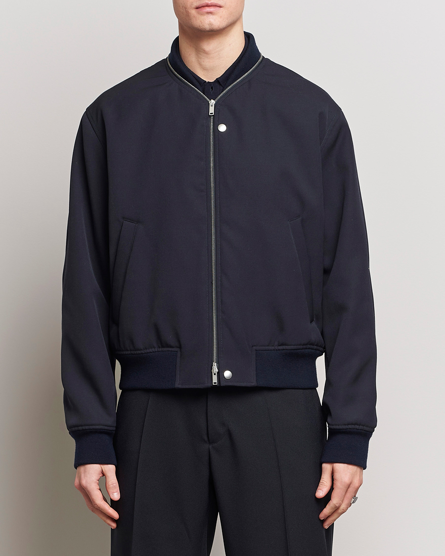 Herr |  | Jil Sander | Wool Gabardine Bomber Jacket Navy